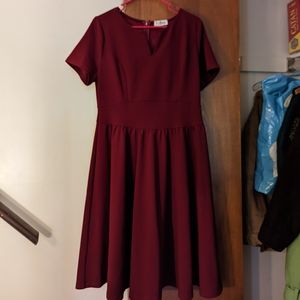Maroon Vintage Style Semi Formal Dress
